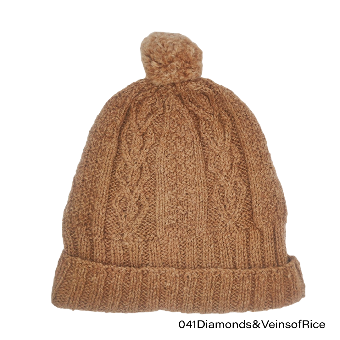Beanies Diamonds&VeinsofRice 100% Alpaca wool