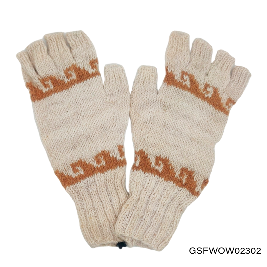 Gloves Short Fingers with Ocean Waves