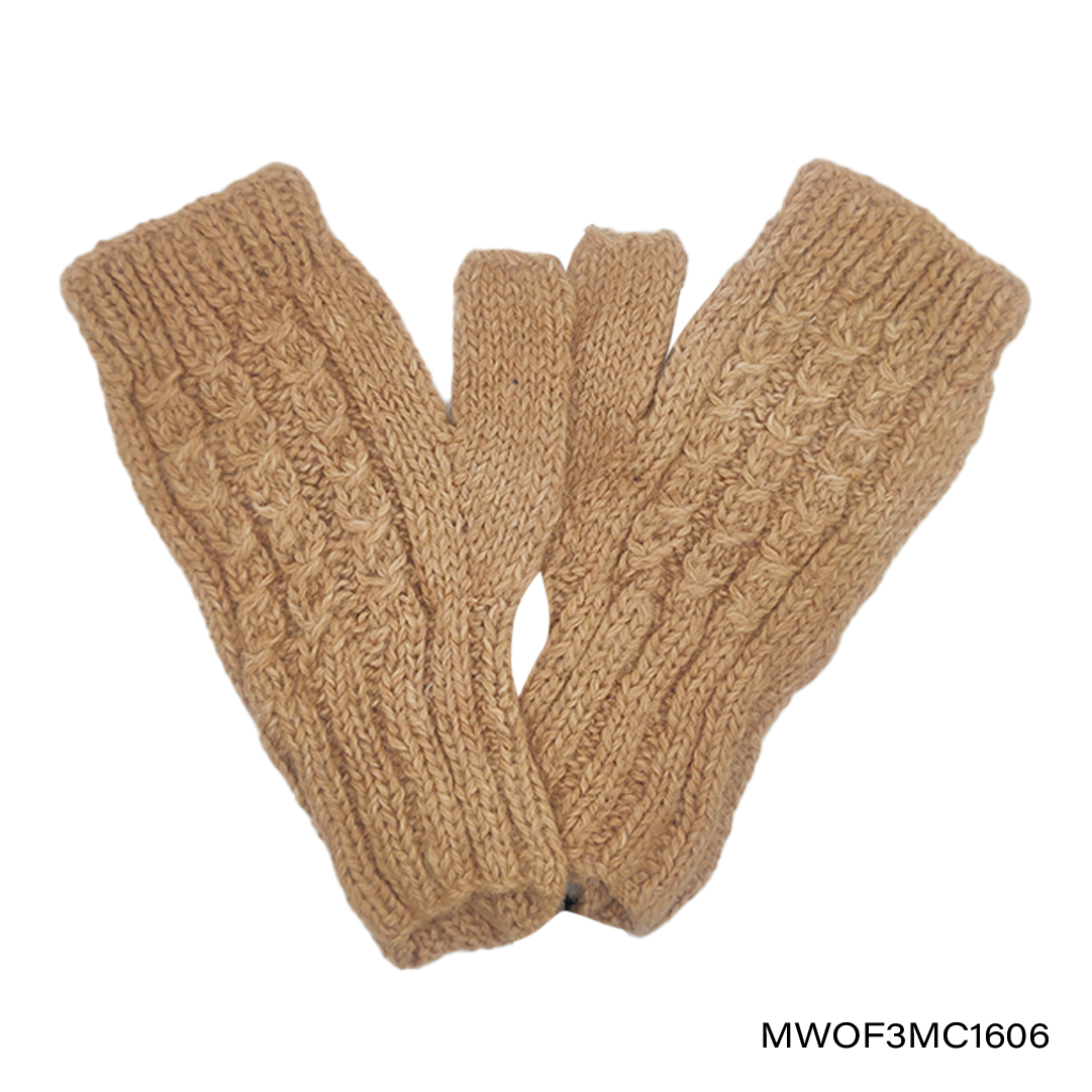 Mittens fingerless W Three Mini Cables
