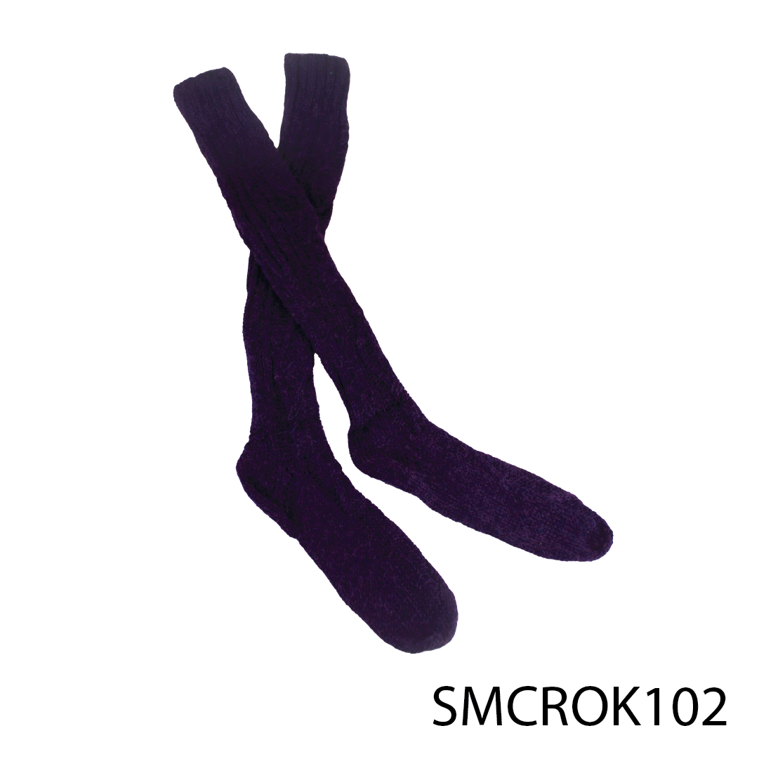 Woman Sock Cable & Rumble Over Knee