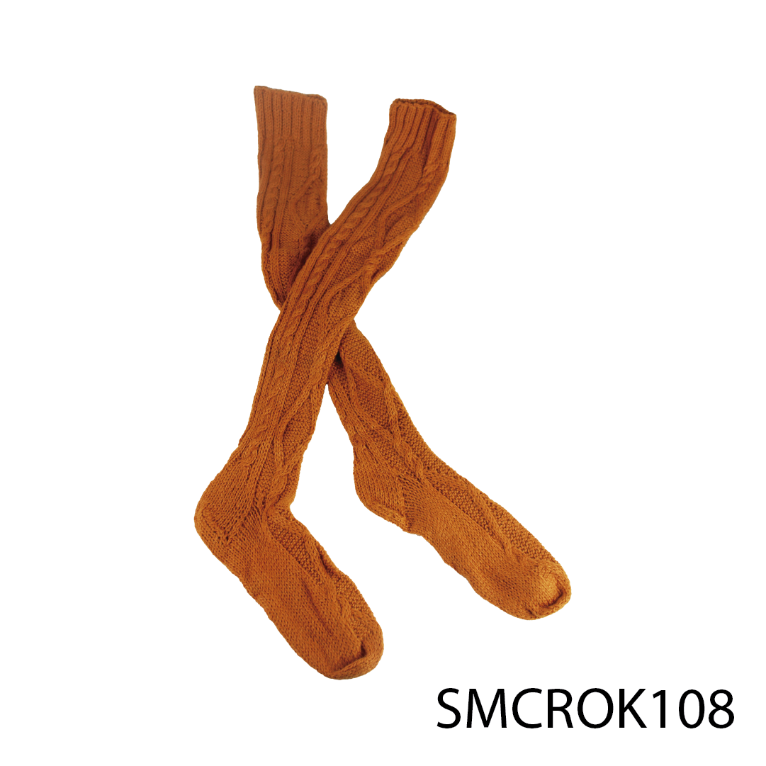 Woman Sock Cable & Rumble Over Knee