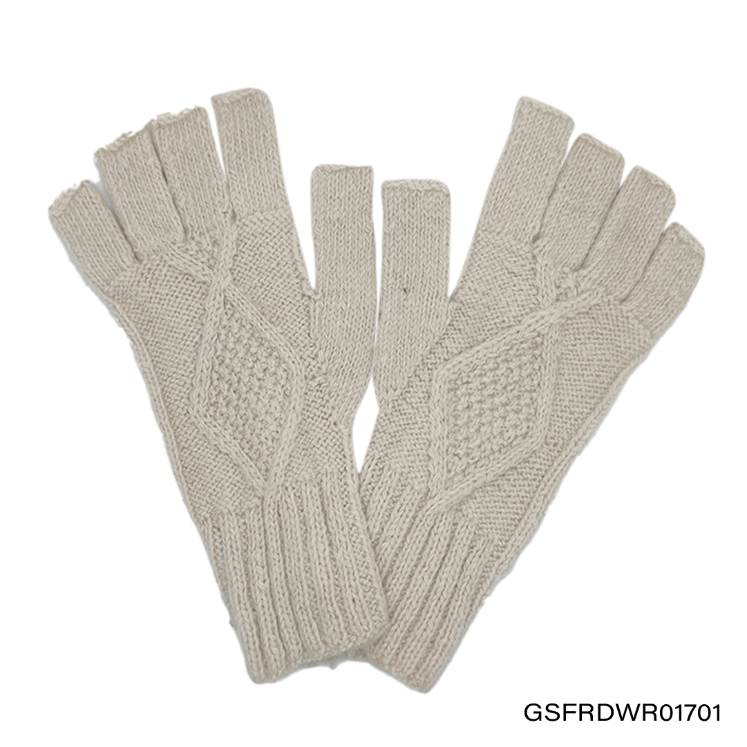 Gloves Short Fingers Ribet DImond with Rice