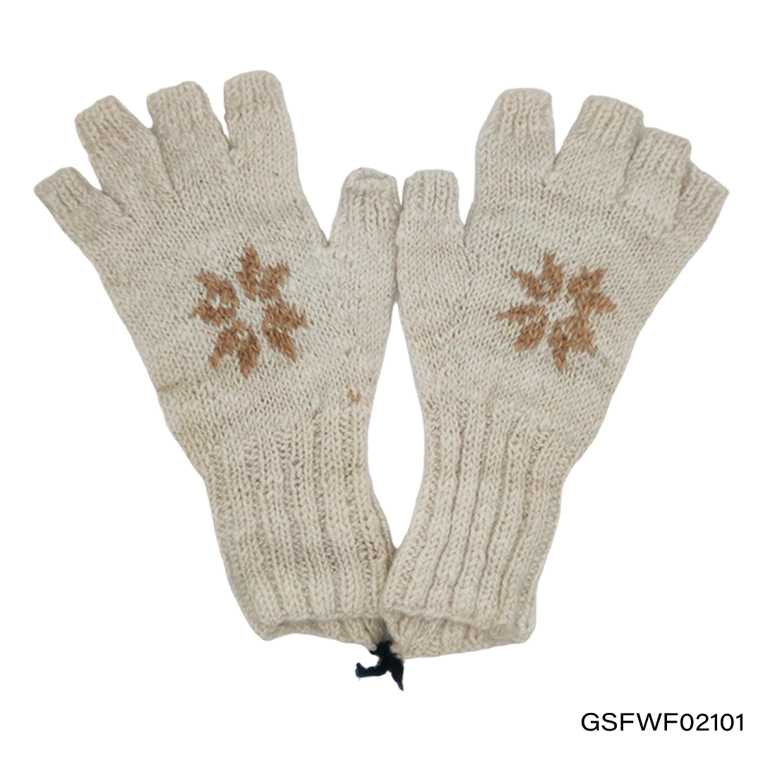 Gloves Short finger with Flowers