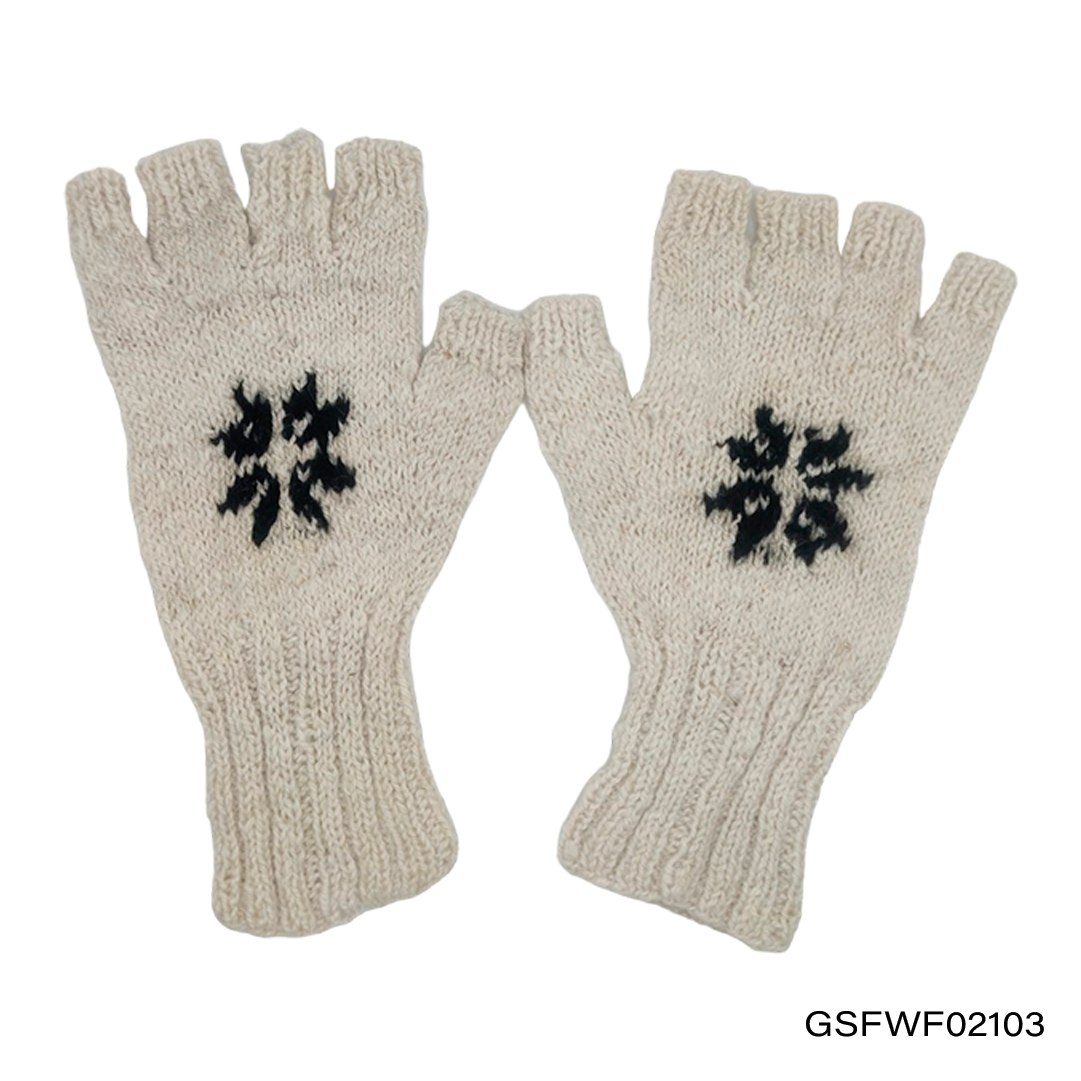 Gloves Short finger with Flowers