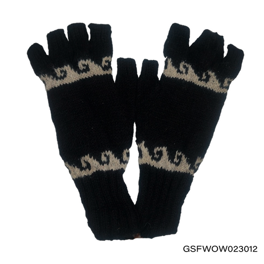 Gloves Short Fingers with Ocean Waves