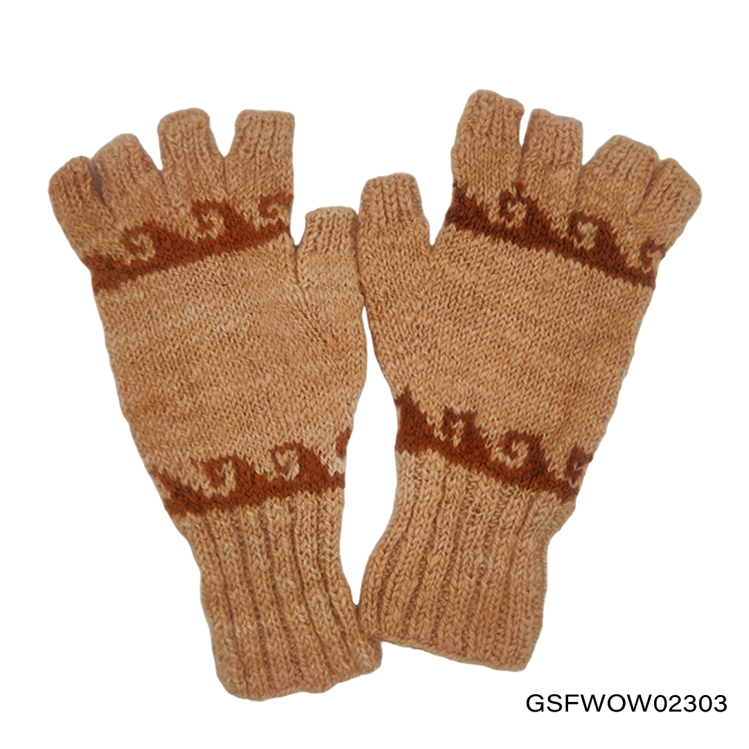 Gloves Short Fingers with Ocean Waves