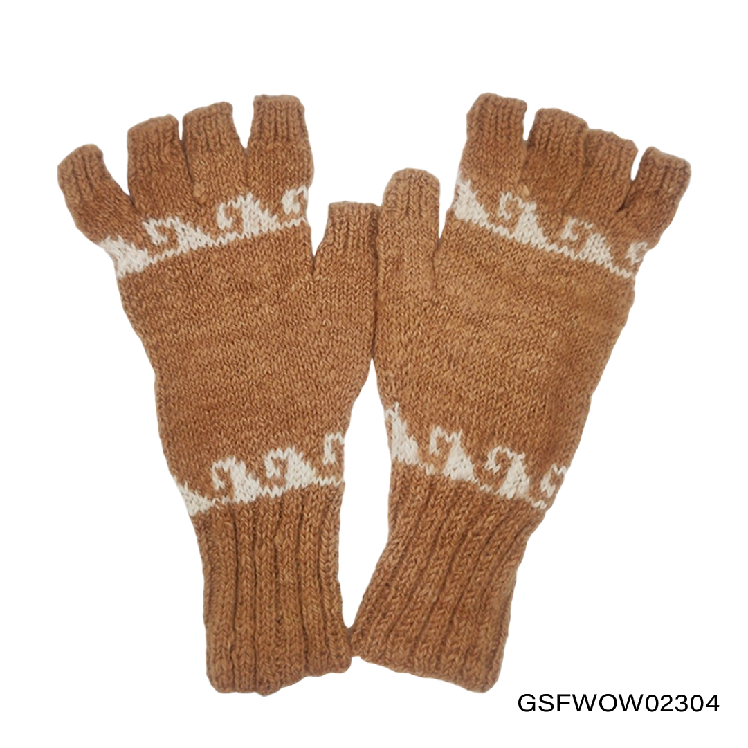 Gloves Short Fingers with Ocean Waves