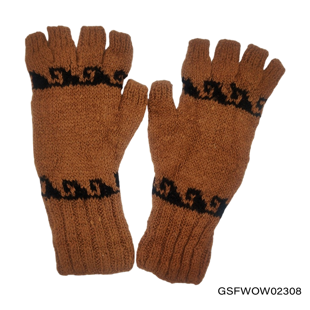 Gloves Short Fingers with Ocean Waves