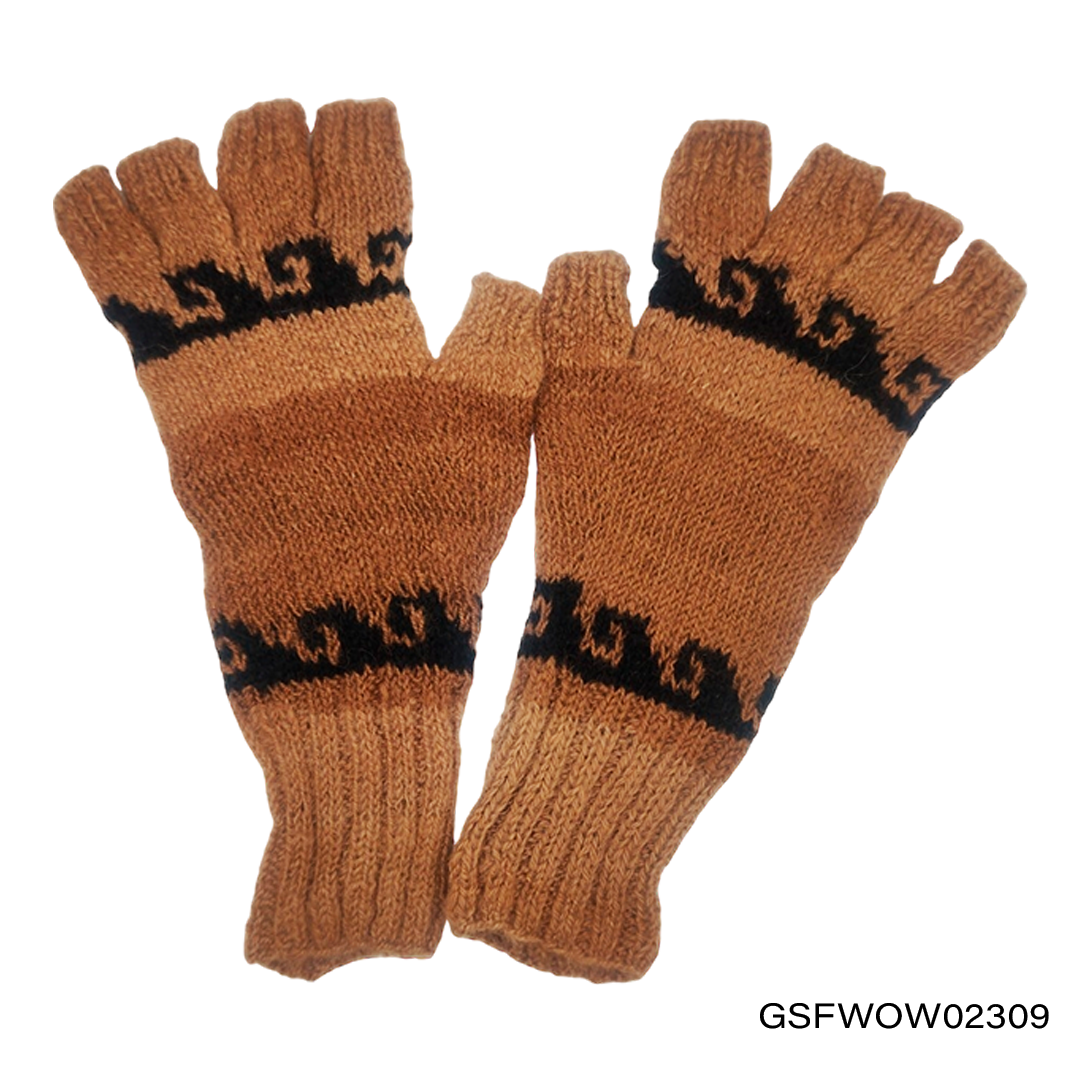 Gloves Short Fingers with Ocean Waves