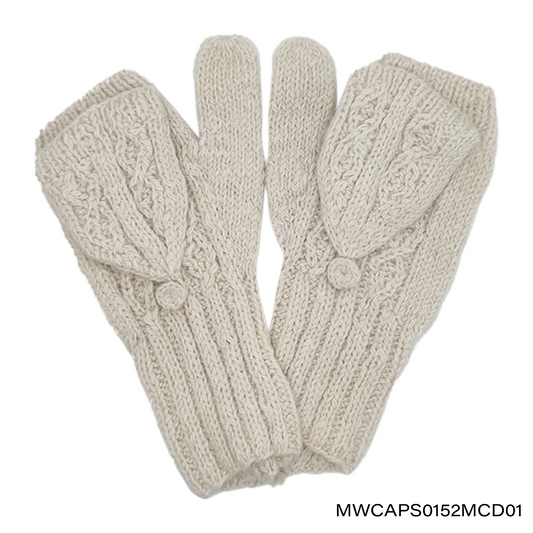 Mittens with Cap 2 Cable  Dimond