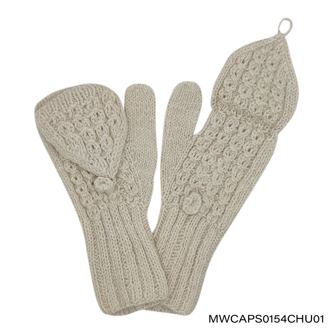 Mittens with Cap 2Cable  Dimond