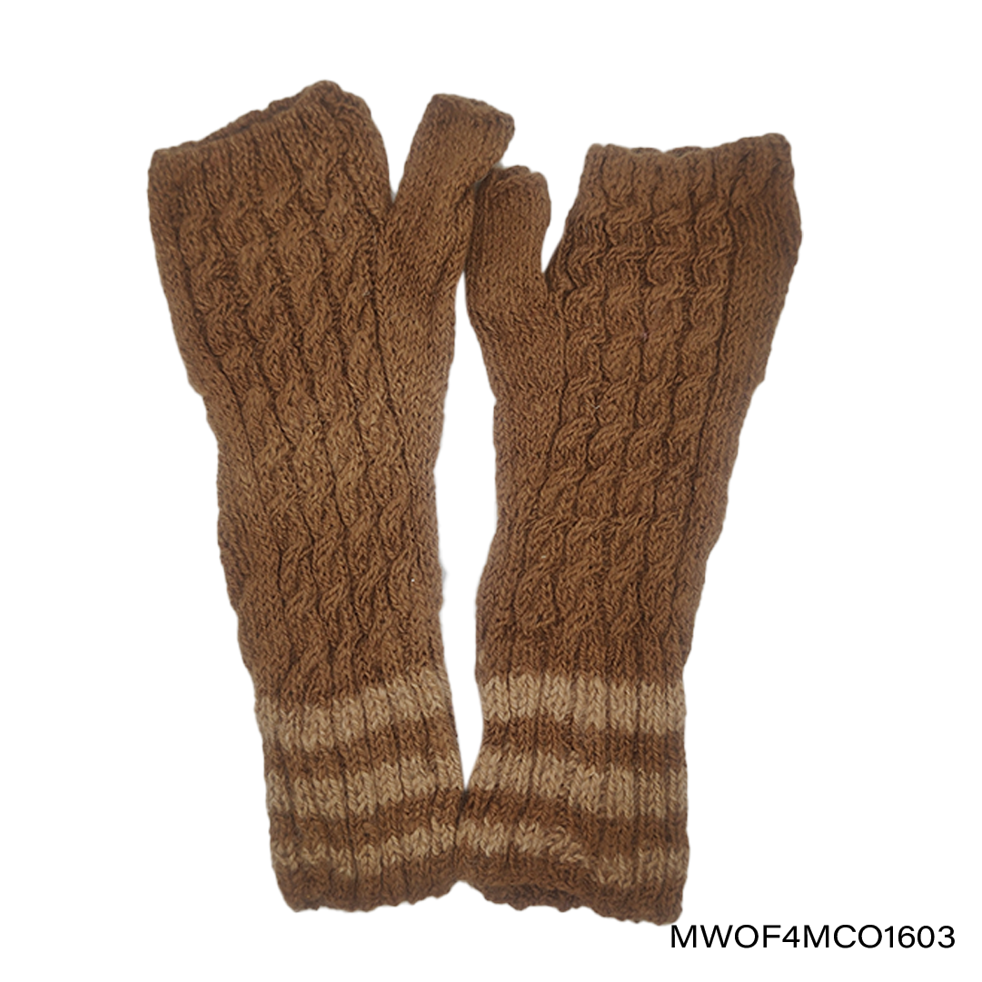 Mittens fingerless W Four Mini Cables