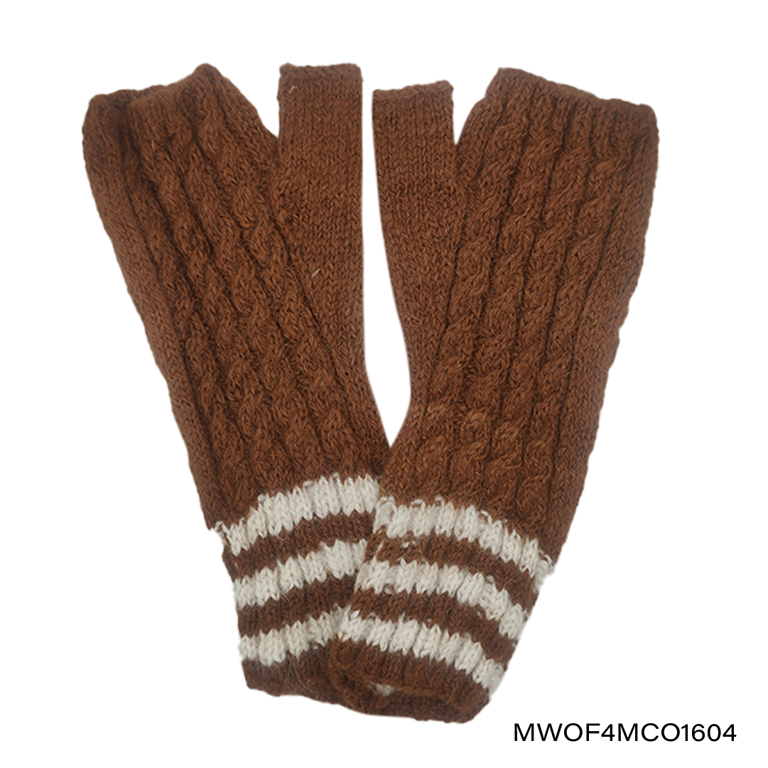 Mittens fingerless W Four Mini Cables